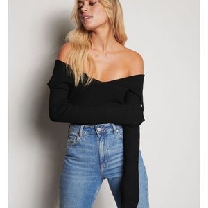 Dynamite. Off shoulder. Long sleeve. Rib sweater